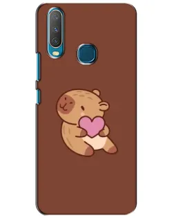 Чехол для Vivo Y15 с картинкой «Капибара с сердцем»