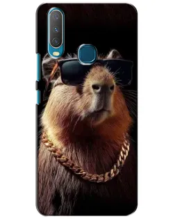 Чехол для Vivo Y15 с картинкой «Капибара золотая цепь»