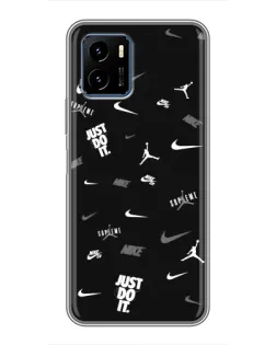Чехол для Vivo Y15s с картинкой «Nike Black Pattern» Чехол для Vivo Y15s с картинкой «Nike Black Pattern»