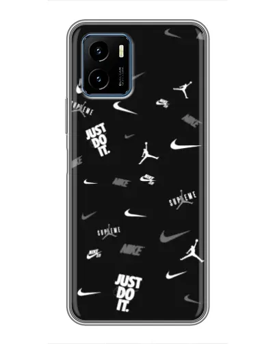 Чехол для Vivo Y15s с картинкой «Nike Black Pattern» Чехол для Vivo Y15s с картинкой «Nike Black Pattern»