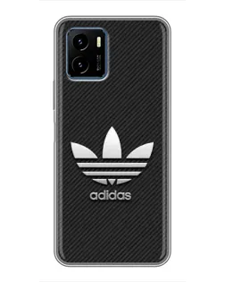 Чехол для Vivo Y15s с картинкой «Adidas Карбоновая текстура»