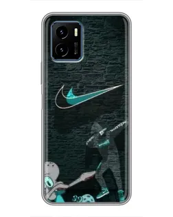 Чехол для Vivo Y15s с картинкой «Спортивный арт Nike»