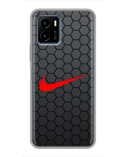 Чехол для Vivo Y15s с картинкой «Nike — карбоновая сетка»