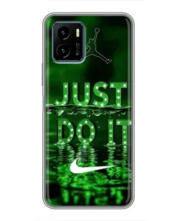 Чехол для Vivo Y15s с картинкой «Зеленый неоновый Nike»