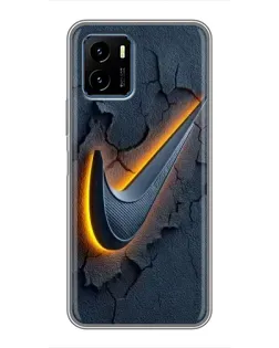 Чехол для Vivo Y15s с картинкой «Объемный логотип Найк»