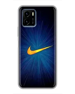Чехол для Vivo Y15s с картинкой «Синий пульс Nike»