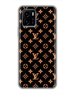 Чехол для Vivo Y15s с картинкой «Золотая монограмма LV»