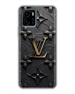 Чехол для Vivo Y15s с картинкой «Кожаная текстура LV»