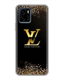 Чехол для Vivo Y15s с картинкой «LV — золотые искры»