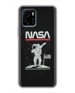 Чехол для Vivo Y15s с картинкой «NASA — шагаем по Луне» Чехол для Vivo Y15s с картинкой «NASA — шагаем по Луне»