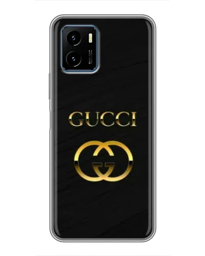 Чехол для Vivo Y15s с картинкой «Золотой логотип Gucci»
