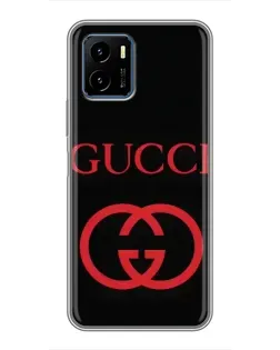 Чехол для Vivo Y15s с картинкой «Gucci — красный логотип»