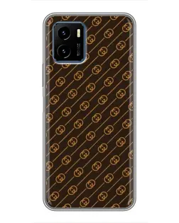 Чехол для Vivo Y15s с картинкой «Gucci — золотые диагонали»