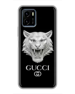 Чехол для Vivo Y15s с картинкой «Gucci — серебряный лев»