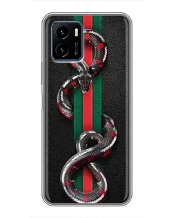 Чехол для Vivo Y15s с картинкой «Gucci — змея на полосе»