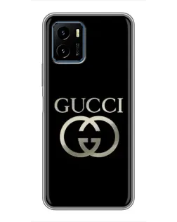 Чехол для Vivo Y15s с картинкой «Gucci — золото на черном»