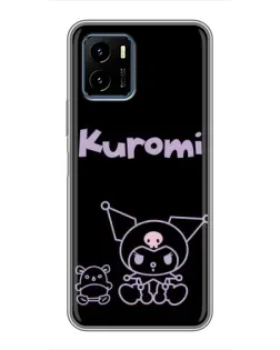 Чехол для Vivo Y15s с картинкой «Kuromi — черный минимализм»