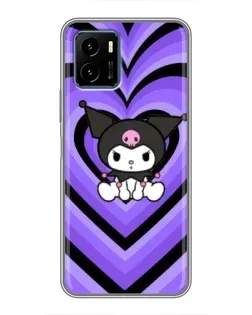 Чехол для Vivo Y15s с картинкой «Kuromi и фиолетовые сердца»