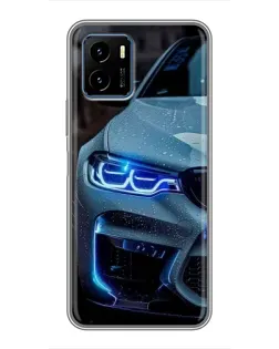 Чехол для Vivo Y15s с картинкой «Взгляд BMW с синими фарами» Чехол для Vivo Y15s с картинкой «Взгляд BMW с синими фарами»