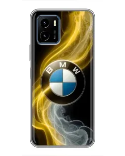 Чехол для Vivo Y15s с картинкой «Золотистый дым BMW»