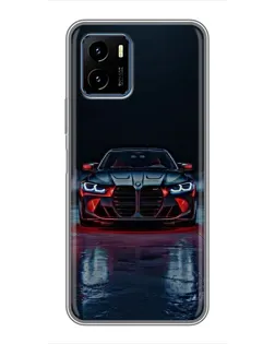 Чехол для Vivo Y15s с картинкой «BMW на мокрой дороге»