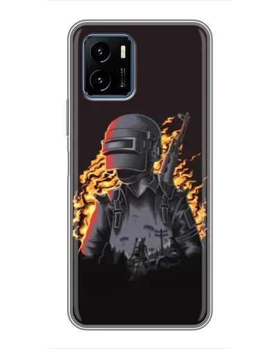 Чехол для Vivo Y15s с картинкой «PUBG — огненный силуэт»