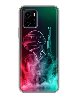 Чехол для Vivo Y15s с картинкой «PUBG — огненный воин»