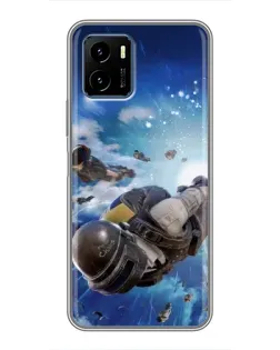 Чехол для Vivo Y15s с картинкой «Десант PUBG — прыжок»