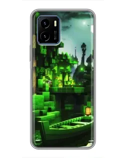 Чохол для Vivo Y15s з картинкою «Minecraft лісовий пейзаж»