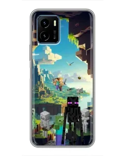 Чохол для Vivo Y15s з картинкою «Ендермен у лісі»