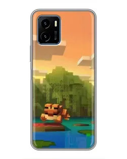Чохол для Vivo Y15s з картинкою «Майнкрафт захід сонця»