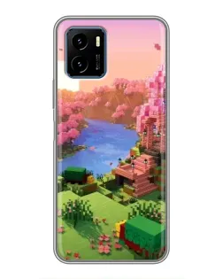 Чохол для Vivo Y15s з картинкою «Рожеве дерево Minecraft»