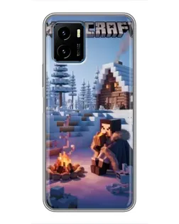 Чохол для Vivo Y15s з картинкою «Зимовий Minecraft»