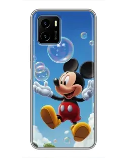 Чехол для Vivo Y15s с картинкой «Mickey и мыльные пузыри»