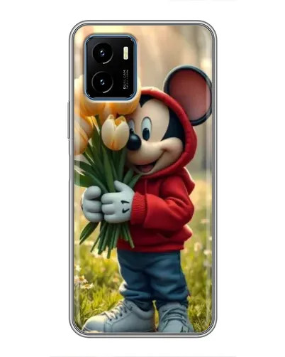 Чехол для Vivo Y15s с картинкой «Микки с тюльпанами»