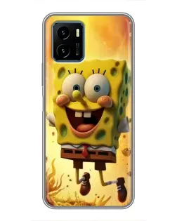 Чехол для Vivo Y15s с картинкой «Губка Боб прыгает»