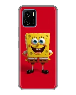 Чехол для Vivo Y15s с картинкой «Спанч Боб на красном»