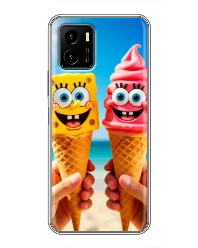 Чехол для Vivo Y15s с картинкой «Спанч Боб мороженое» Чехол для Vivo Y15s с картинкой «Спанч Боб мороженое»