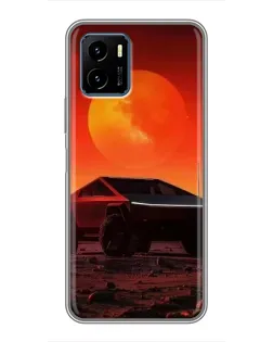 Чехол для Vivo Y15s с картинкой «Cybertruck на Марсе»