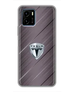 Чехол для Vivo Y15s с картинкой «Металлическая текстура Tesla»