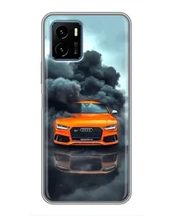 Чехол для Vivo Y15s с картинкой «Audi в облаках дыма»