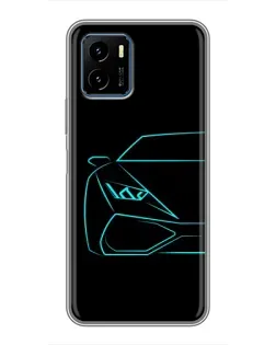 Чехол для Vivo Y15s с картинкой «Голубой силуэт Lamborghini» Чехол для Vivo Y15s с картинкой «Голубой силуэт Lamborghini»