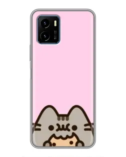 Чехол для Vivo Y15s с картинкой «Pusheen и печенье»