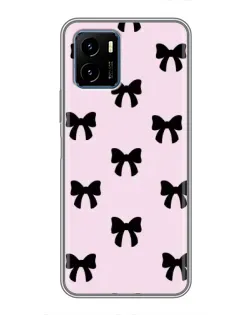 Чехол для Vivo Y15s с картинкой «Черные банты Coquette»