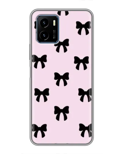 Чехол для Vivo Y15s с картинкой «Черные банты Coquette»