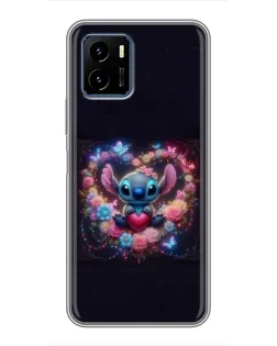 Чехол для Vivo Y15s с картинкой «Stitch в цветах» Чехол для Vivo Y15s с картинкой «Stitch в цветах»