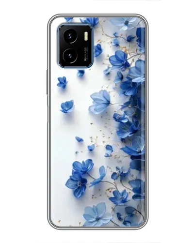 Чехол для Vivo Y15s с картинкой «Голубой цветочный каскад»