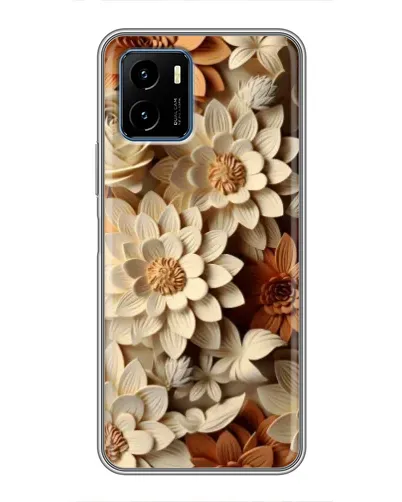 Чехол для Vivo Y15s с картинкой «Бежевый флористический декор»