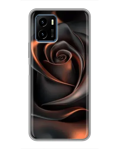 Чехол для Vivo Y15s с картинкой «Шелковая черная роза»