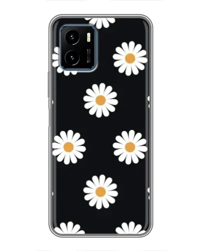 Чехол для Vivo Y15s с картинкой «Ромашки на черном»